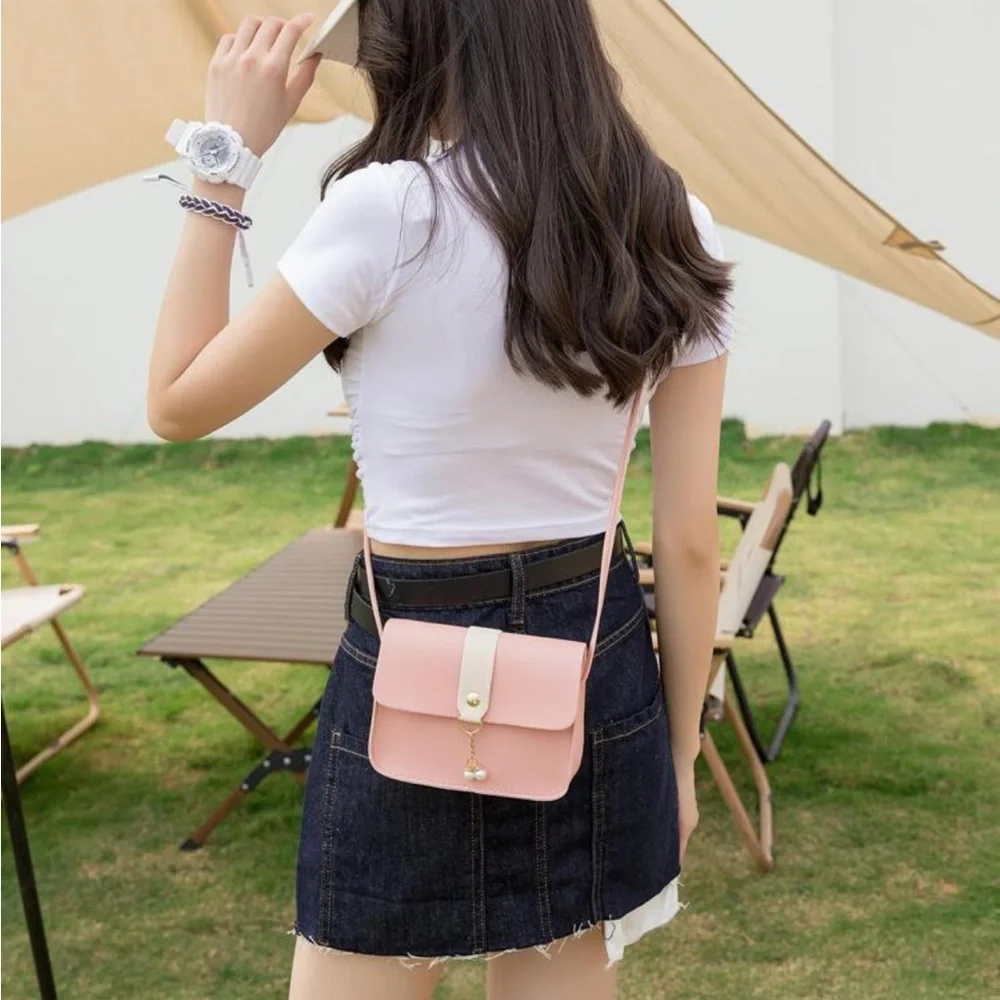 ⚠️Clearance💕Mini Color Block Square Bag Faux Pearls - Picture 3 of 7